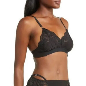 We are HAH Bralette Size X-Large Lace Bra Ladies Lounge Black Noir Size XL New